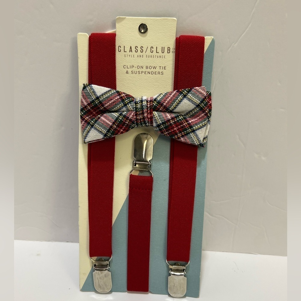 NWT👔 clip on BOW TIE and SUSPENDERS♥️ infant/Toddler - Picture 1 of 4